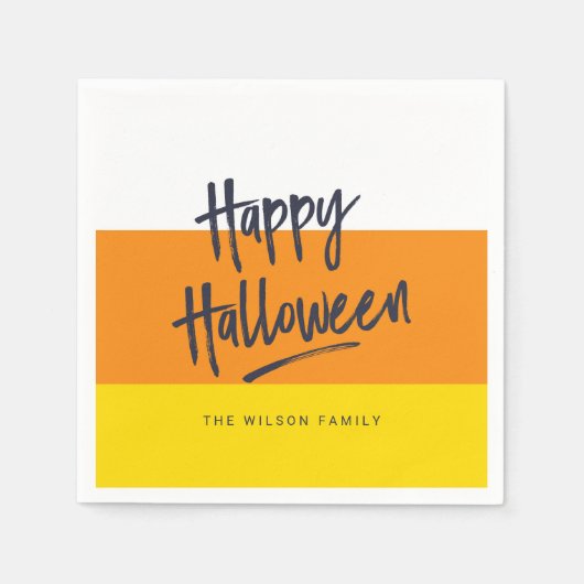 Sweet Candy Corn Happy Halloween Serviette (Vorderseite)