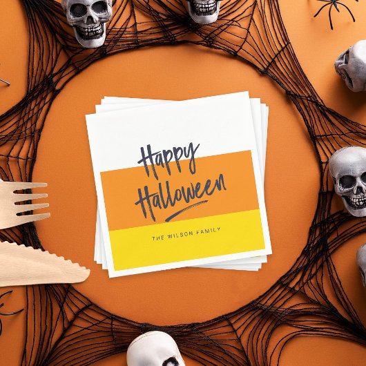 Sweet Candy Corn Happy Halloween Serviette