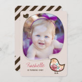 Sweet Candy Damask Chick Girl Einladung zum 1. Geb (Vorne/Hinten)