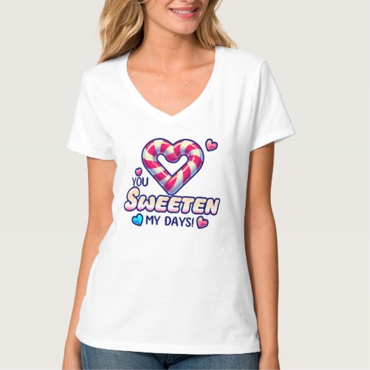Sweet Candy Heart Design T-Shirt (Vorderseite)