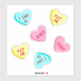 Sweet Candy Hearts mit Words Set Aufkleber