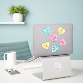 Sweet Candy Hearts mit Words Set Aufkleber (Laptop auf Schreibtisch)