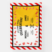 Sweet Candy Kids Double Birthday Custom Banner (Vertikal)