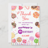 Sweet Candy Land Birthday Ice Creme Donut Party Dankeskarte (Vorderseite)