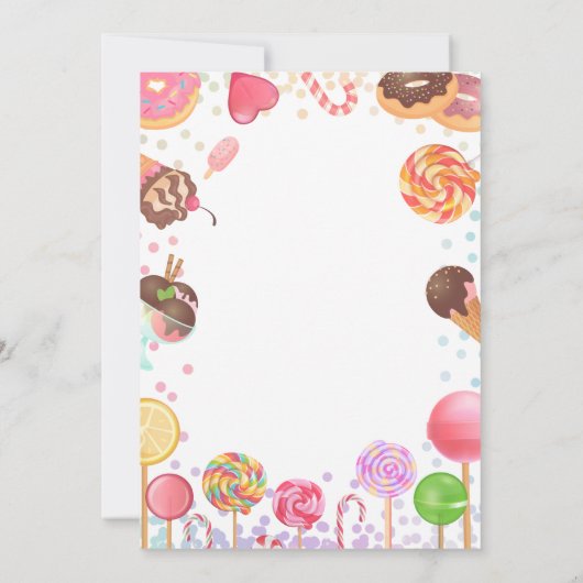 Sweet Candy Land Birthday Ice Creme Donut Party Einladung (Rückseite)