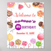 Sweet Candy Land Birthday Ice Creme Donut Willkomm Poster (Vorne)