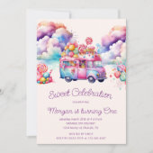 Sweet Candy Lane Kid's Geburtstagskurs Einladung (Vorderseite)