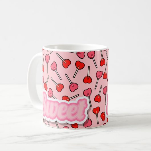 Sweet Candy Lollipop Girly Tasse (Vorderseite Links)