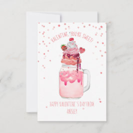 Sweet Candy Milkshake Classroom Valentine Karte