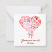 Sweet Candy rosa Valentine's Classroom Foto Card Mitteilungskarte (Vorderseite)