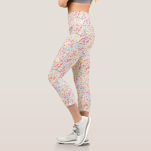 Sweet Candy Sprinkle Muster Capri Leggings (Links)