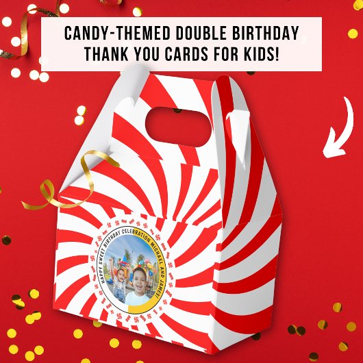 Sweet Candy Theme Double Birthday Celebration Geschenkschachtel