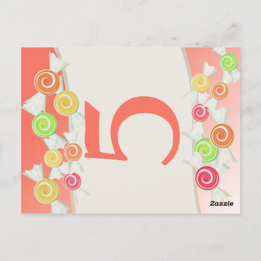Sweet Candy Tischnummer Card (Rückseite)