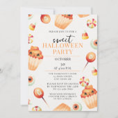 Sweet Candy Watercolor Halloween-Party Einladung (Vorderseite)
