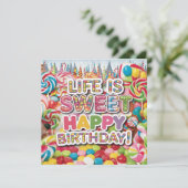 Sweet Candyland Birthday Design - Spaß & Farben Karte (Stehend Vorderseite)