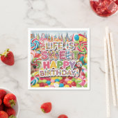 Sweet Candyland Birthday Design - Spaß & Farben Serviette (Beispiel)