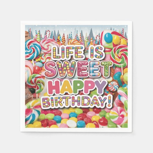 Sweet Candyland Birthday Design - Spaß & Farben Serviette (Vorderseite)