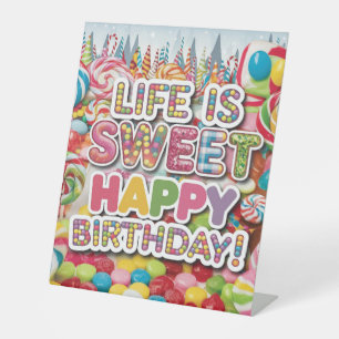 Sweet Candyland Birthday Design - Spaß & Farben Sockelschild