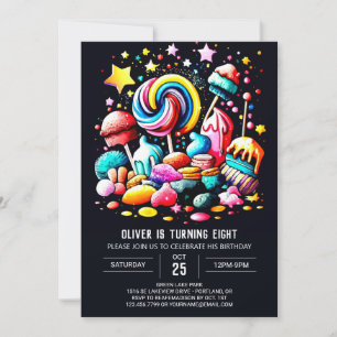 Sweet Candyland Editable Birthday Einladung