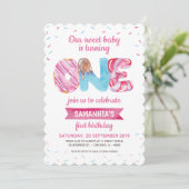 Sweet Candyland First Geburtstag Einladung (Stehend Vorderseite)