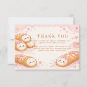 Sweet Cannoli Bakery Bow 1st Birthday Dankeskarte (Vorderseite)