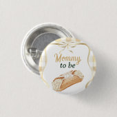 Sweet Cannoli Neutral Beige Italian Baby Shower Button (Vorne & Hinten)