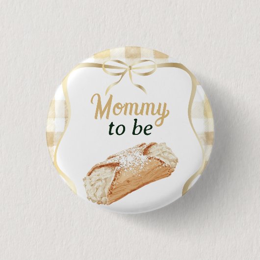 Sweet Cannoli Neutral Beige Italian Baby Shower Button (Vorderseite)