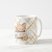 Sweet Caramel Peach Cream Fox Hearts Love Kaffeetasse (VorderseiteRechts)