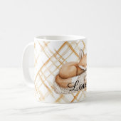 Sweet Caramel Peach Cream Fox Hearts Love Kaffeetasse (Vorderseite Links)