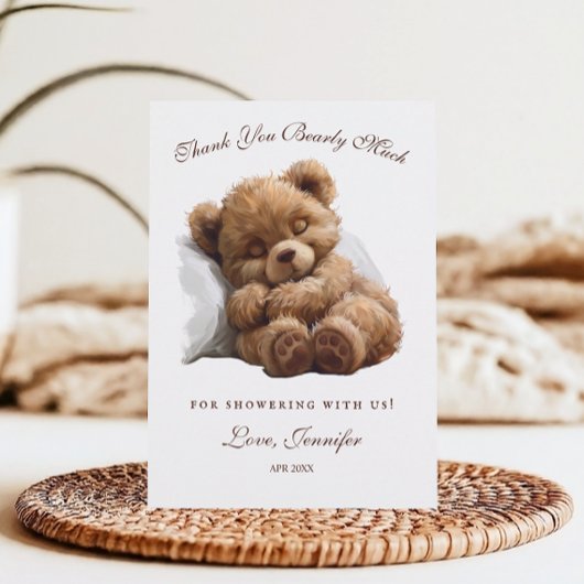 Sweet Caramel Rustic Bear Hug Vielen Dank Dankeskarte