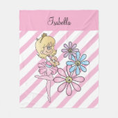 Sweet Cartoon Ballerina Girl Fleecedecke (Vorderseite)