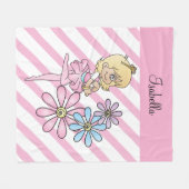 Sweet Cartoon Ballerina Girl Fleecedecke (Vorderseite (Horizontal))