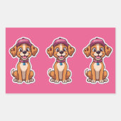 Sweet Cartoon Dog - Happy Puppy in Cap Sticker (Vorderseite)