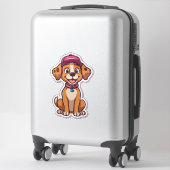 Sweet Cartoon Dog - Happy Puppy in Cap Sticker (Koffer)