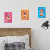 Sweet Cartoon Dog - Happy Puppy in Cap Sticker Bilderwand Sets (Schlafzimmer)