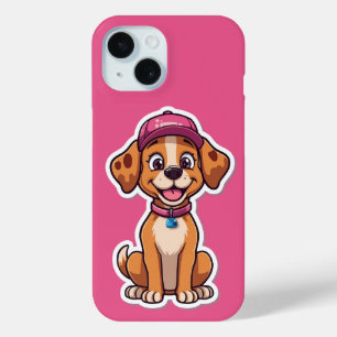 Sweet Cartoon Dog - Happy Puppy in Cap Sticker Case-Mate iPhone Hülle