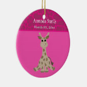 Sweet Cartoon Giraffe Baby Ankündigung Keramikornament (Rechts)
