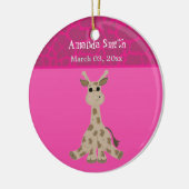 Sweet Cartoon Giraffe Baby Ankündigung Keramikornament (Links)