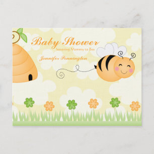 Sweet Cartoon Hummel Babydusche Einladung