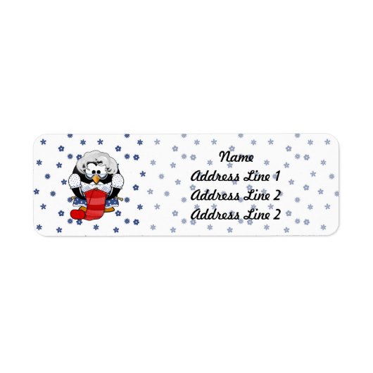 Sweet Cartoon Oma Pinguin mit Blume Muster (Vorne)