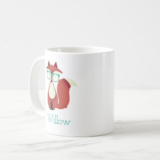 Sweet Cartoon Red Fox Tasse (Vorderseite Links)