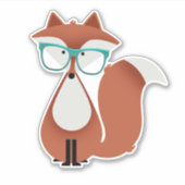 Sweet Cartoon Red Fox Vinyl Sticker (Vorderseite)