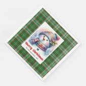 Sweet cartoon snowman watercolor kids napkins serviette (Ecke)