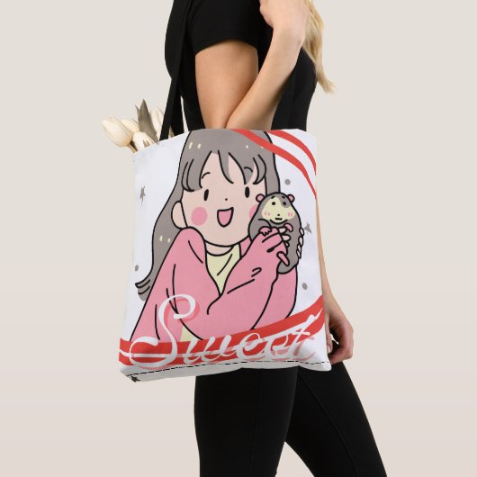 "Sweet Cartoon Tote Beutel Niedlich wiederverwendb Tasche (Von Nahem)
