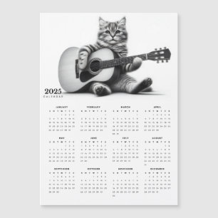 Sweet Cat and Acoustic Guitar 2025 Magnet Kalender