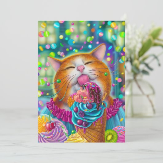 Sweet Cat Feiertagskarte (Stehend Vorderseite)