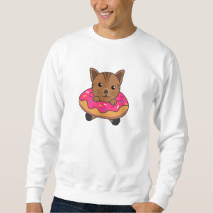 Sweet Cat Funny Animes in Donut Funny Cats Sweatshirt