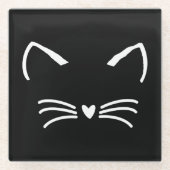 Sweet Cat Kitten Face Glasuntersetzer (Vorderseite)