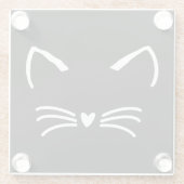 Sweet Cat Kitten Face Glasuntersetzer (Rückseite)