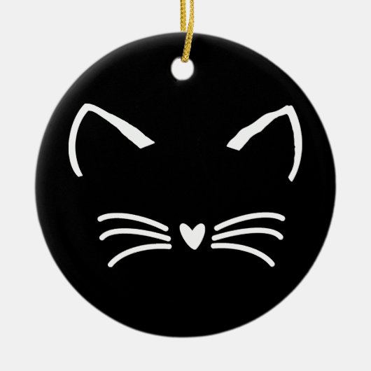Sweet Cat Kitten Face Keramik Ornament (Vorne)